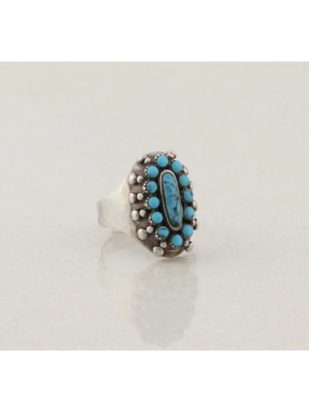 Men's Sterling Silver Turquoise Ring Size 12 Mens Ring